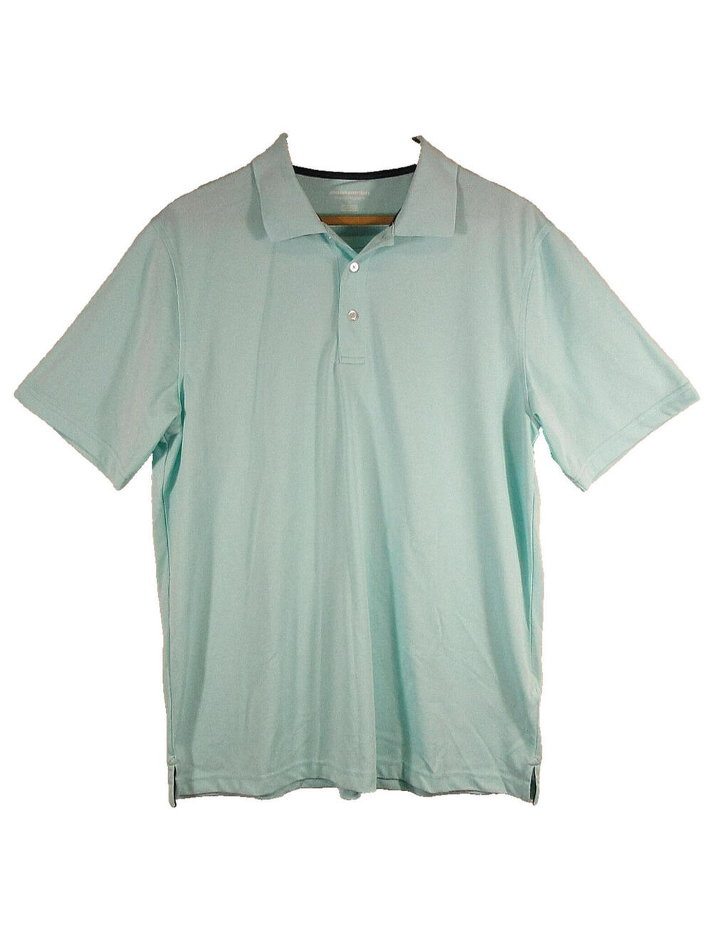 Amazon Essentials Mens Button-Up Polo Shirt Short Sleeve Collared Size M Blue